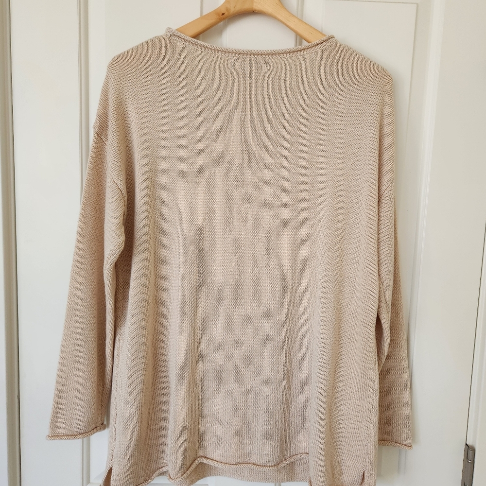 Marled Summer Graphic Sweater Resort Tan Cute Beach Vacation Cruise Size 1X - Picture 3 of 17